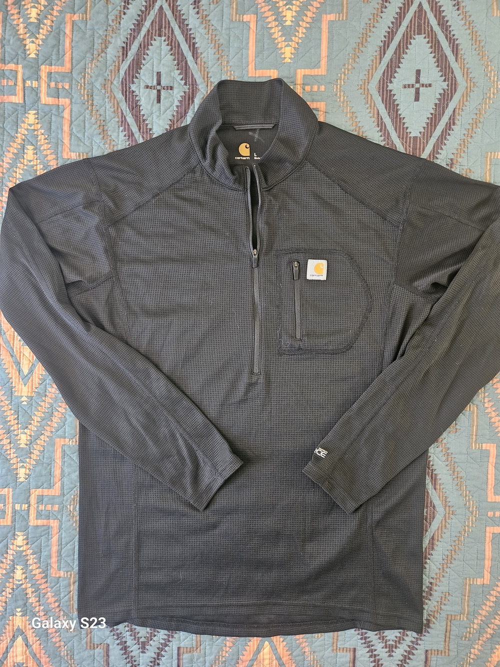 Carhartt Men’s Black Quarter-Zip Thermal Pullover